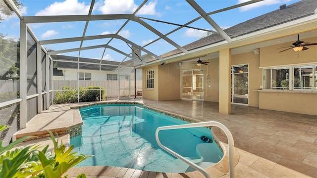 1455 Royal Forest Loop, Lakeland, FL 33811 - view of pool with ceiling fan, a patio, and a lanai