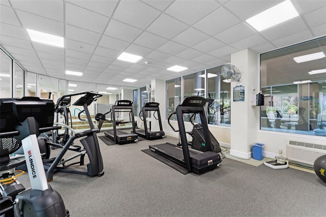 4 Oceans W Blvd Unit 502D, Daytona Beach Shores, FL 32118 - gym featuring carpet floors and a drop ceiling