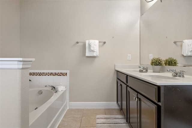 5172 Oakbourne Ave, Davenport, FL 33837 - full bath with double vanity, a bath, and tile patterned flooring