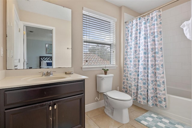 5172 Oakbourne Ave, Davenport, FL 33837 - full bath with vanity, shower / tub combo with curtain, and tile patterned floors