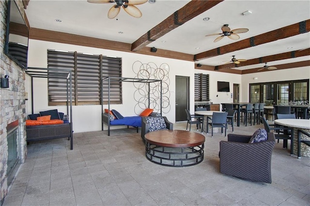 5172 Oakbourne Ave, Davenport, FL 33837 - view of patio featuring a ceiling fan and outdoor dining area