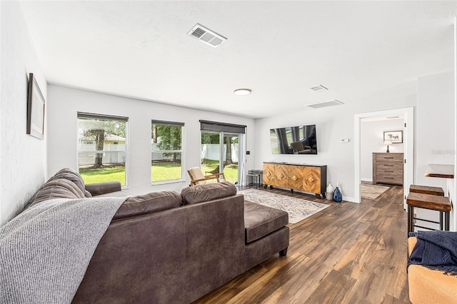 5430 NW 55th Pl, Ocala, FL 34482 - living area with dark wood-style floors and baseboards