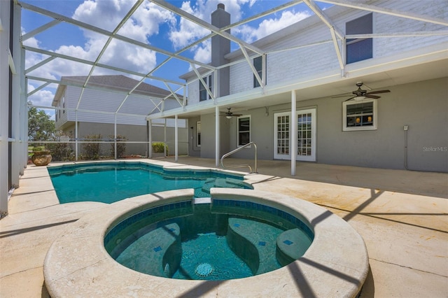 16243 Wilkinson Dr, Clermont, FL 34714 - view of pool with ceiling fan, a patio, and a pool with connected hot tub
