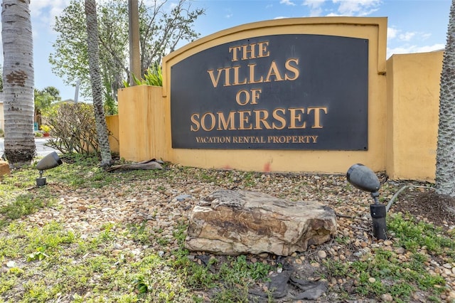view of community sign