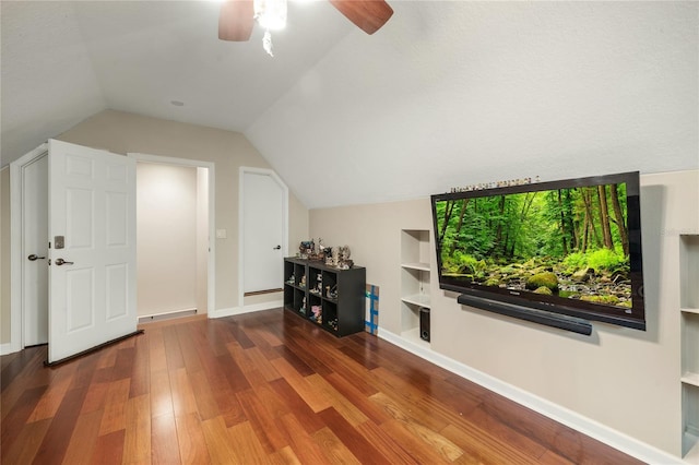 1443 Stone Trl, Enterprise, FL 32725 - additional living space with wood finished floors, lofted ceiling, and a ceiling fan
