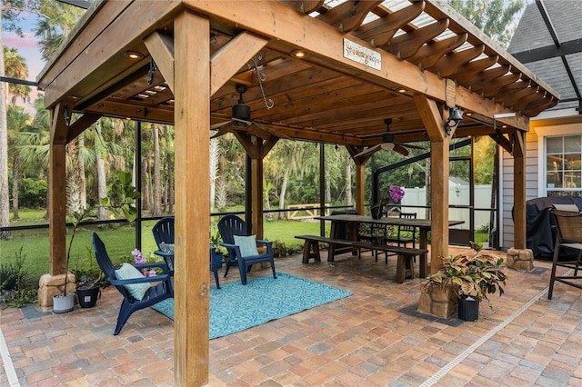 1443 Stone Trl, Enterprise, FL 32725 - view of patio with ceiling fan and a grill