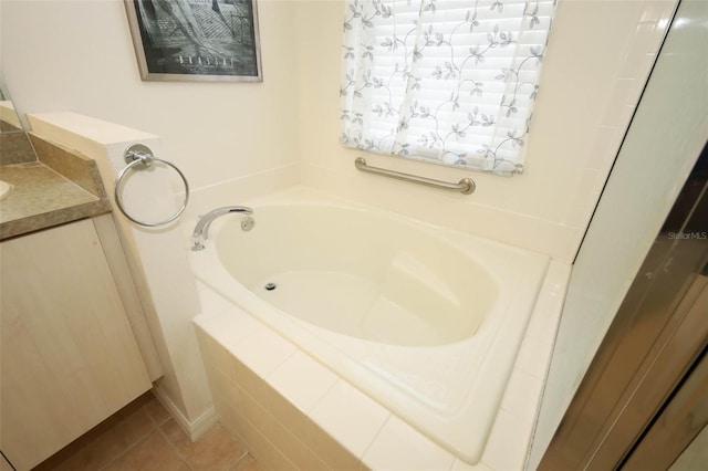 2362 Prairie Dunes, Clermont, FL 34711 - full bathroom featuring a garden tub, vanity, and tile patterned flooring