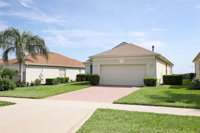 2362 Prairie Dunes, Clermont, FL 34711 - single story home featuring stucco siding, decorative driveway, a front yard, and an attached garage