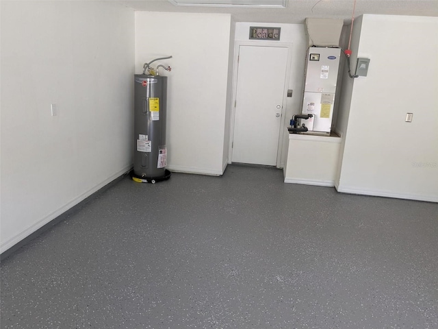 1027 Sheeler Hills Dr, Apopka, FL 32703 - garage with electric water heater and baseboards