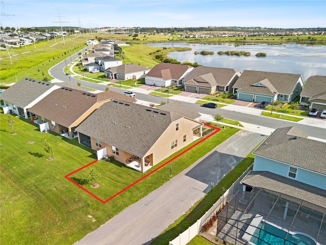 3279 Canna Lily Pl, Clermont, FL 34711 - aerial view of residential area with a large body of water and property boundaries highlighted