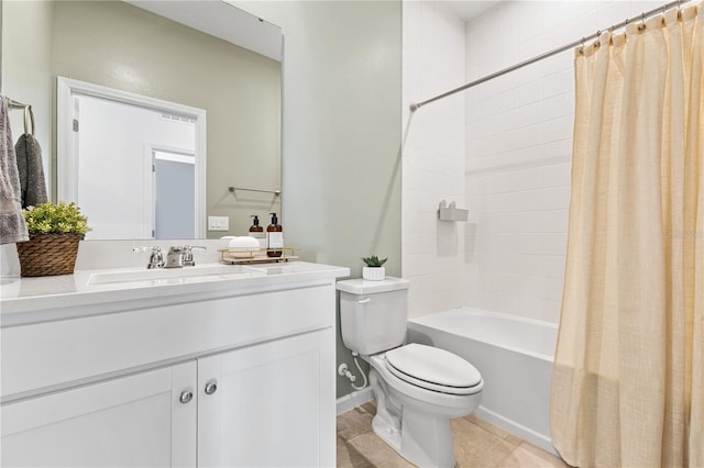 3279 Canna Lily Pl, Clermont, FL 34711 - bathroom featuring shower / bath combo, vanity, and tile patterned flooring
