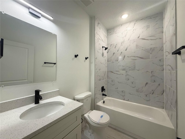 3551 W Fleece Dr, Dunnellon, FL 34433 - full bathroom featuring vanity, shower / washtub combination, and a textured ceiling