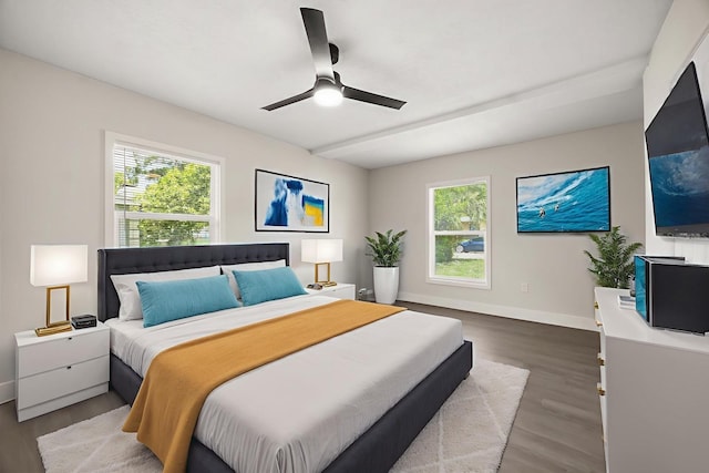 4714 Abaca St, Orlando, FL 32808 - bedroom with multiple windows, wood finished floors, and ceiling fan