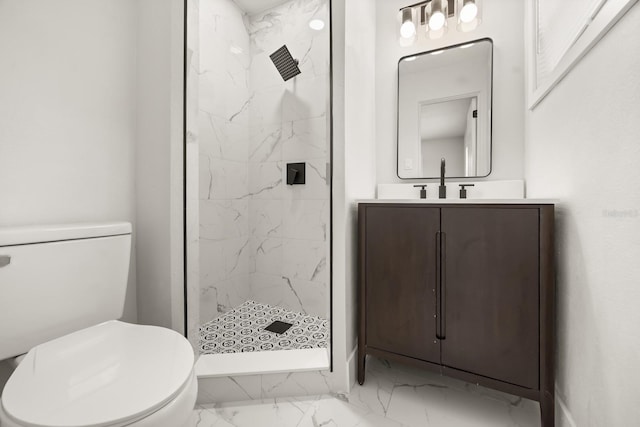 4714 Abaca St, Orlando, FL 32808 - bathroom featuring marble look tile flooring, vanity, and a marble finish shower
