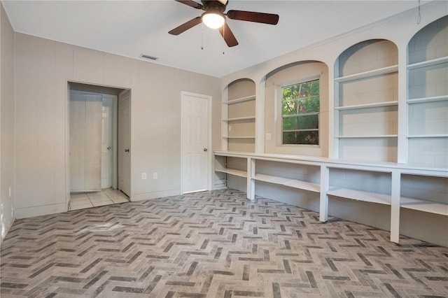 1630 Lakeview Ct, Eustis, FL 32726 - unfurnished office with a ceiling fan and built in features