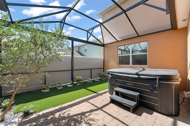 14897 Evergreen Oak Loop, Winter Garden, FL 34787 - view of patio with a hot tub and a lanai