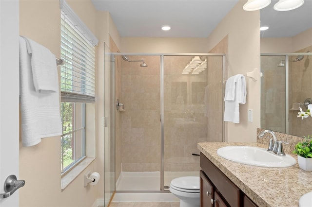 14897 Evergreen Oak Loop, Winter Garden, FL 34787 - full bath with vanity, a shower stall, and tile patterned floors