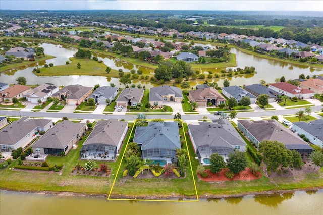2440 Pawtucket Pass, Mount Dora, FL 32757 - aerial view of residential area with property parcel outlined and a nearby body of water