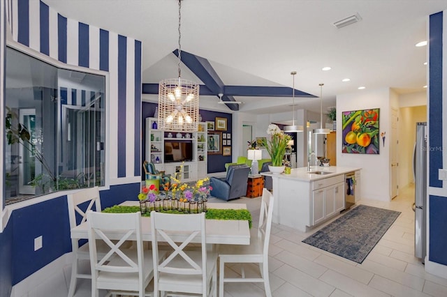 2440 Pawtucket Pass, Mount Dora, FL 32757 - dining area featuring a chandelier and recessed lighting