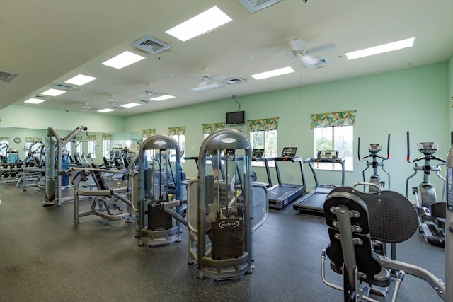 2440 Pawtucket Pass, Mount Dora, FL 32757 - workout area featuring a ceiling fan