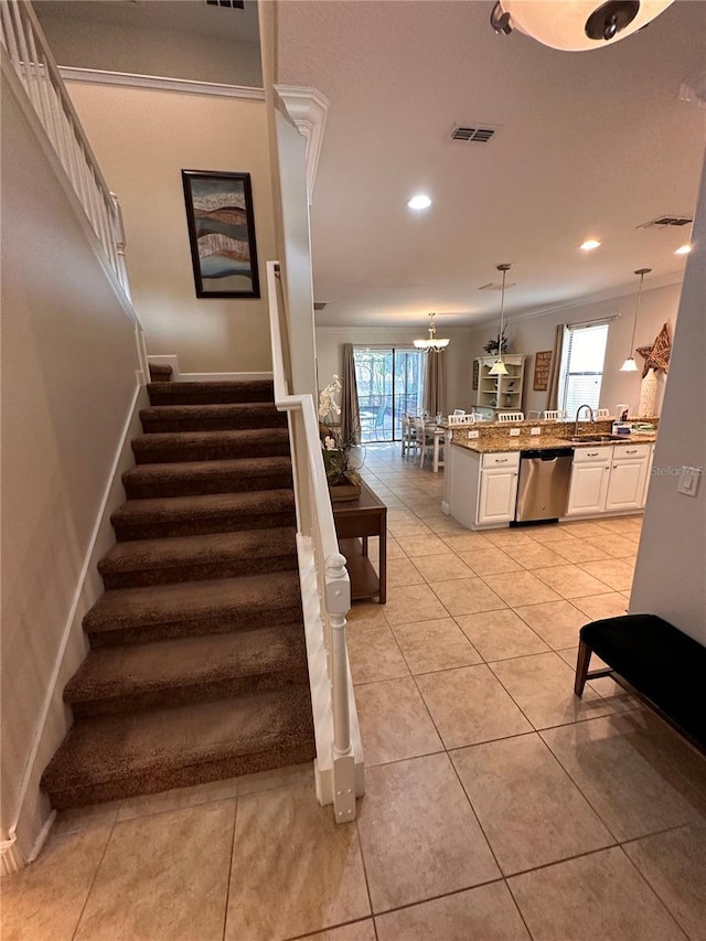 1452 Moon Valley Dr, Davenport, FL 33896 - staircase featuring recessed lighting and tile patterned floors