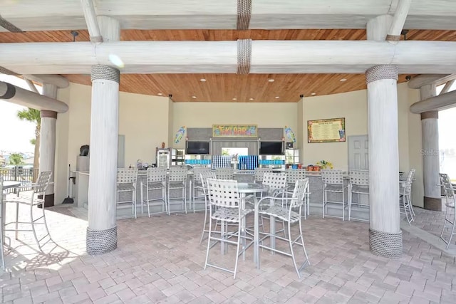 1452 Moon Valley Dr, Davenport, FL 33896 - dining space with decorative columns