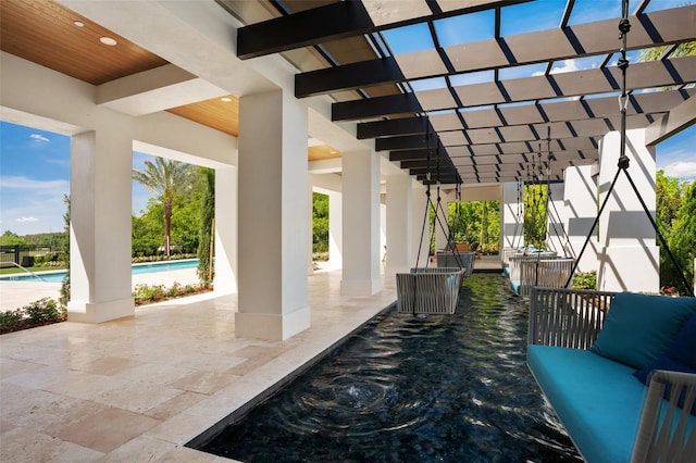4007 Grande Brick Loop Unit 13, Orlando, FL 32837 - view of patio / terrace with a pergola, an outdoor pool, and an outdoor living space