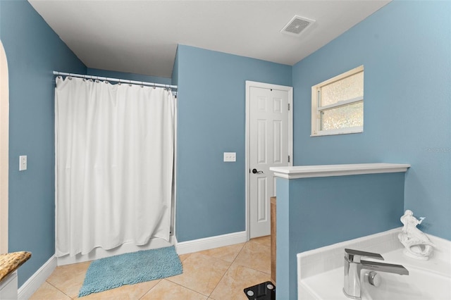 2042 Hayfield Way, Apopka, FL 32712 - full bath with a bath, a shower with shower curtain, and tile patterned flooring