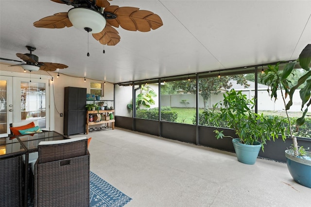 2042 Hayfield Way, Apopka, FL 32712 - sunroom with ceiling fan and french doors