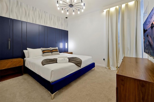 4429 Ganesha Loop, Kissimmee, FL 34746 - carpeted bedroom with a chandelier and baseboards
