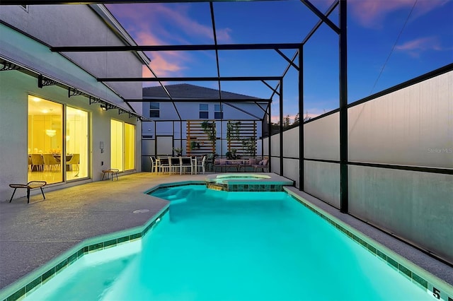 4429 Ganesha Loop, Kissimmee, FL 34746 - view of pool with a patio area, a pool with connected hot tub, and a lanai