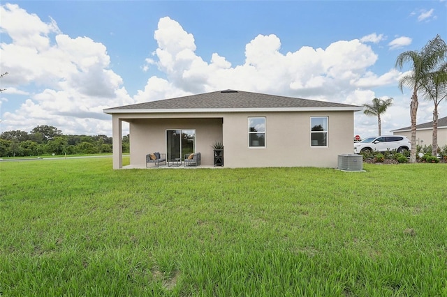 3220 Viridian Cir, West Melbourne, FL 32904 - back of house featuring stucco siding, a yard, and a patio