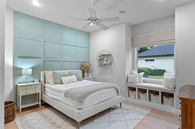 1224 Northern Way, Winter Springs, FL 32708 - bedroom with light wood-type flooring, recessed lighting, and ceiling fan