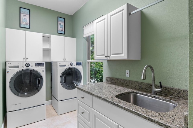 1224 Northern Way, Winter Springs, FL 32708 - laundry room featuring cabinet space, independent washer and dryer, and light tile patterned floors