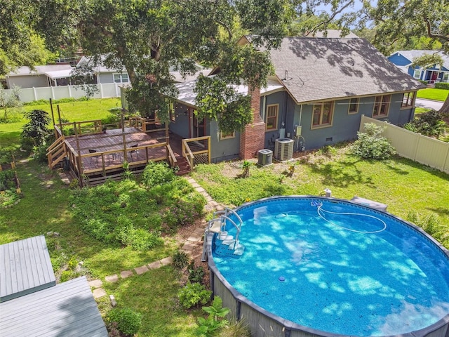 524 S Lakeview Ave, Winter Garden, FL 34787 - view of swimming pool featuring a deck and a fenced backyard