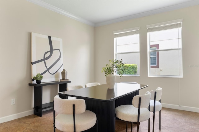 7409 Fairgrove Ave, Windermere, FL 34786 - dining space featuring crown molding and light tile patterned floors