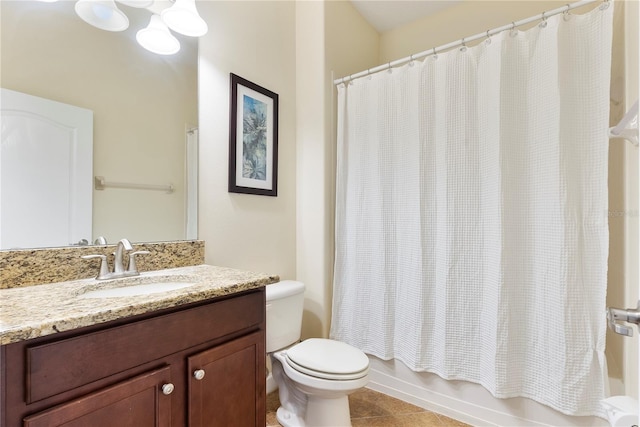 7409 Fairgrove Ave, Windermere, FL 34786 - bathroom featuring vanity, tile patterned flooring, and shower / tub combo with curtain