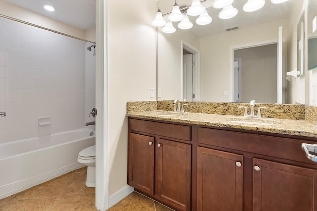 7409 Fairgrove Ave, Windermere, FL 34786 - full bath featuring double vanity, shower / tub combination, and tile patterned floors