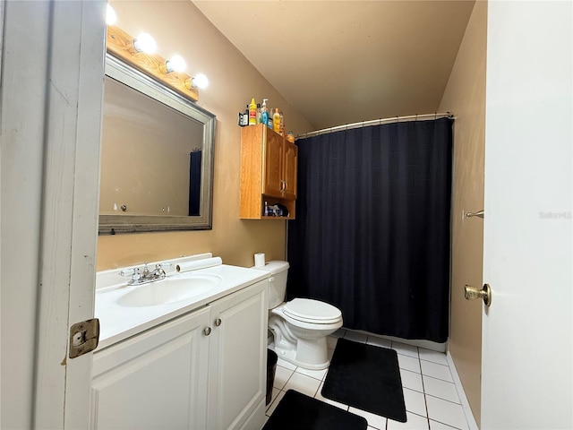 831 Fletcher Rd SE, Palm Bay, FL 32909 - bathroom with tile patterned floors, vanity, and a shower with curtain