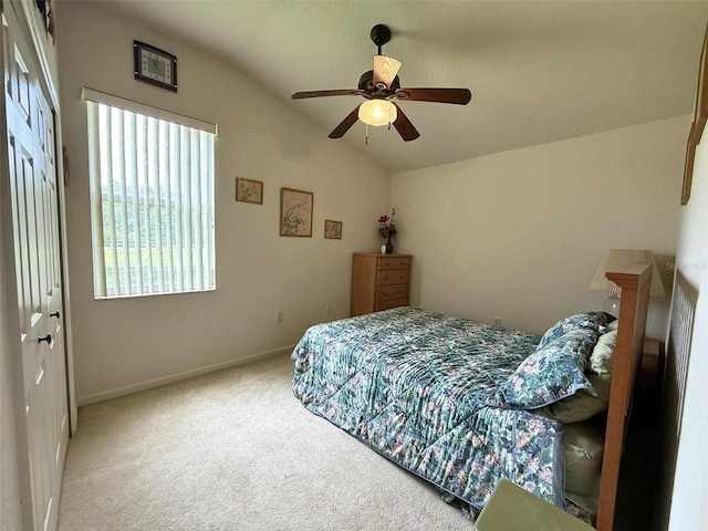 3539 Maple Ridge Loop, Kissimmee, FL 34741 - carpeted bedroom with lofted ceiling and a ceiling fan