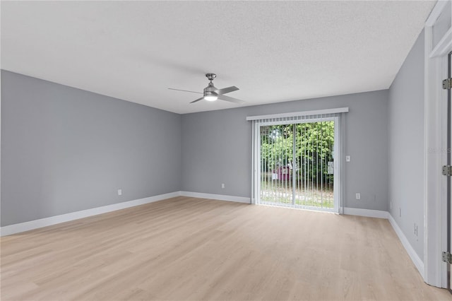 1066 Swanson Dr, Deltona, FL 32738 - empty room featuring a ceiling fan, light wood-style flooring, and a textured ceiling