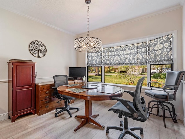 235 S Shadowbay Blvd, Longwood, FL 32779 - office area with ornamental molding and light wood finished floors