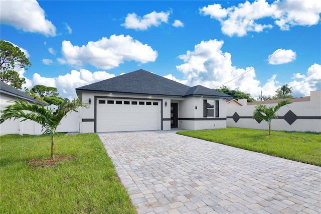 3507 W Jefferson St, Orlando, FL 32805 - view of front of property with stucco siding, decorative driveway, and a garage