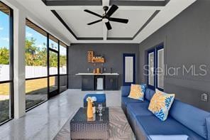 3507 W Jefferson St, Orlando, FL 32805 - sunroom featuring coffered ceiling
