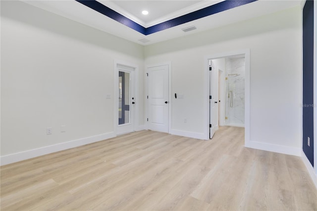 3507 W Jefferson St, Orlando, FL 32805 - spare room with light wood-type flooring, recessed lighting, and ornamental molding
