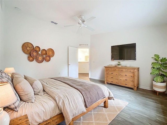2353 Kingscrest Cir, Apopka, FL 32712 - bedroom featuring wood finished floors and a ceiling fan