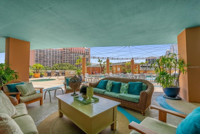 322 E Central Blvd Unit 614, Orlando, FL 32801 - view of patio featuring an outdoor hangout area and a community pool
