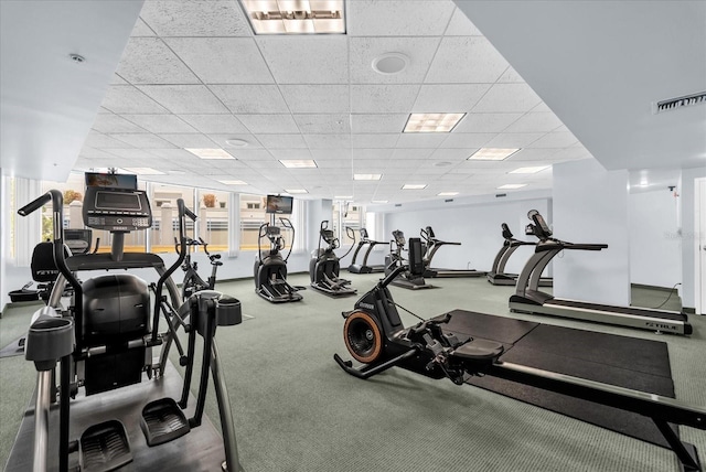 322 E Central Blvd Unit 614, Orlando, FL 32801 - gym with a drop ceiling and carpet flooring