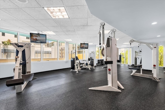322 E Central Blvd Unit 614, Orlando, FL 32801 - workout area with recessed lighting and a drop ceiling