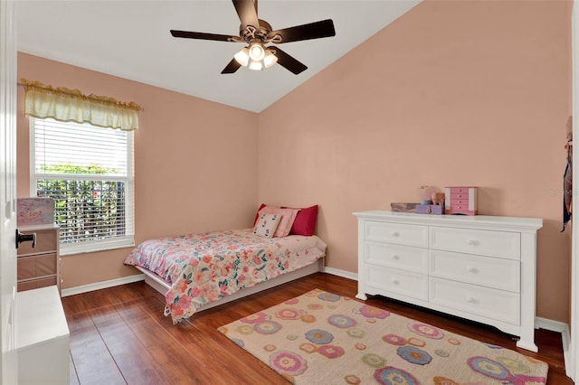 211 Tavestock Loop, Winter Springs, FL 32708 - bedroom featuring wood finished floors, vaulted ceiling, and ceiling fan